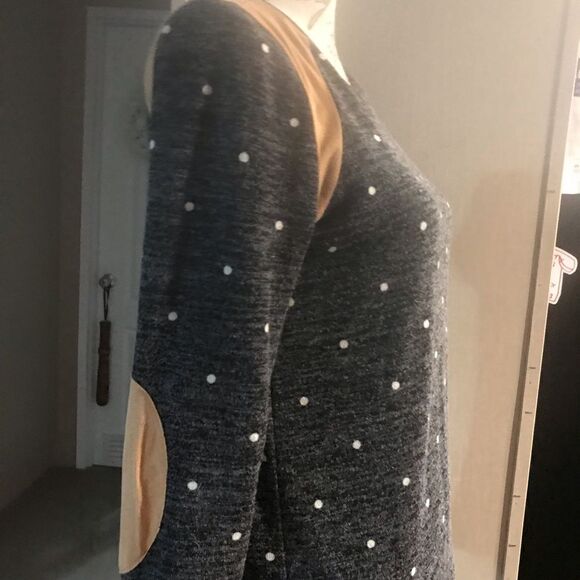 Simply Gray Brown Polka Dot Long Sleeve Top Extra Small - Picture 3 of 11